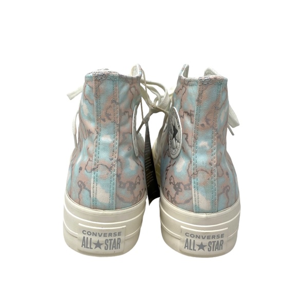 Converse CTAS Lift Shoes High Top Silver Blue Canvas Women Size Sneakers A02033C - Picture 5 of 9